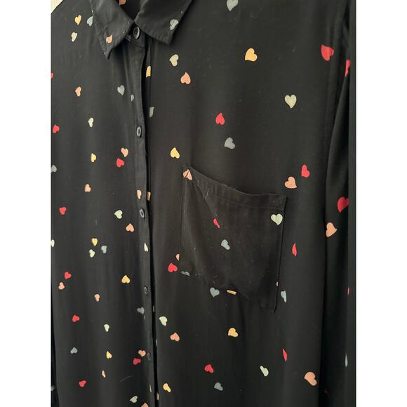 Rails Rocsi Rainbow Sweetheart Long Sleeve Button Front Top Size Medium - Picture 7 of 10